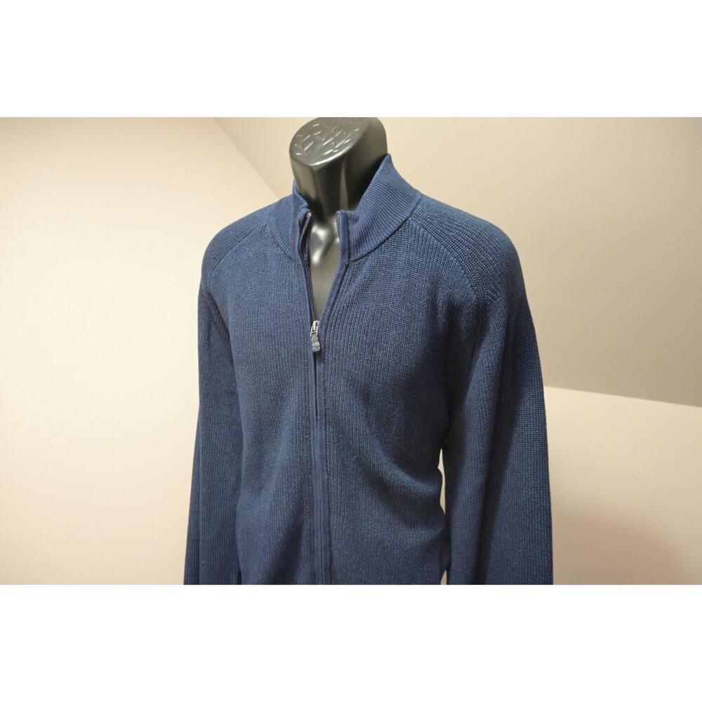 Jos A Bank 1/4 Zip Sweater Indigo Blue Pullover Casual Mens Size 2XL NWT